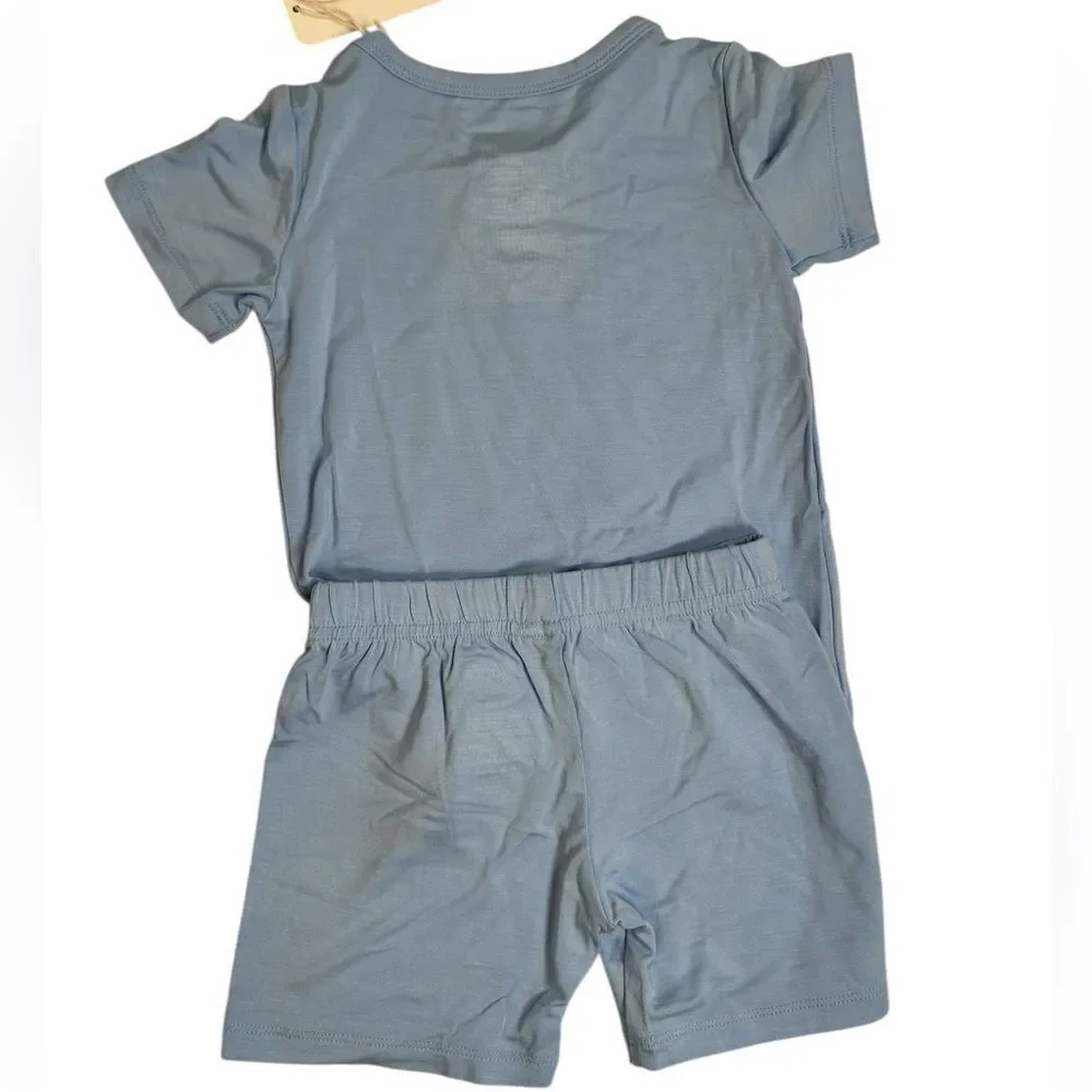 NWT Bubble Baby Toddler Boy Bamboo Blue Casual Short Set/Pajama - Size 18-24M